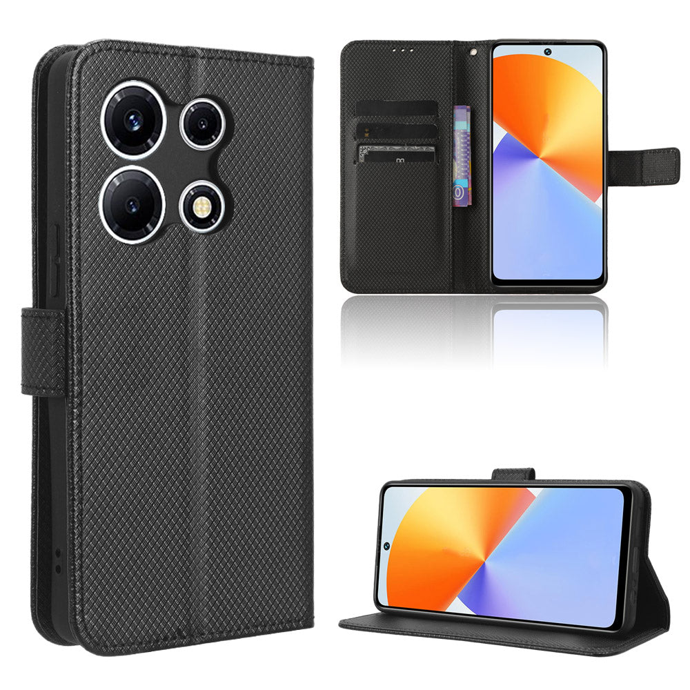 For Infinix Note 30 VIP 5G X6710 PU Leather Cell Phone Case Diamond Texture Wallet Stand Cover
