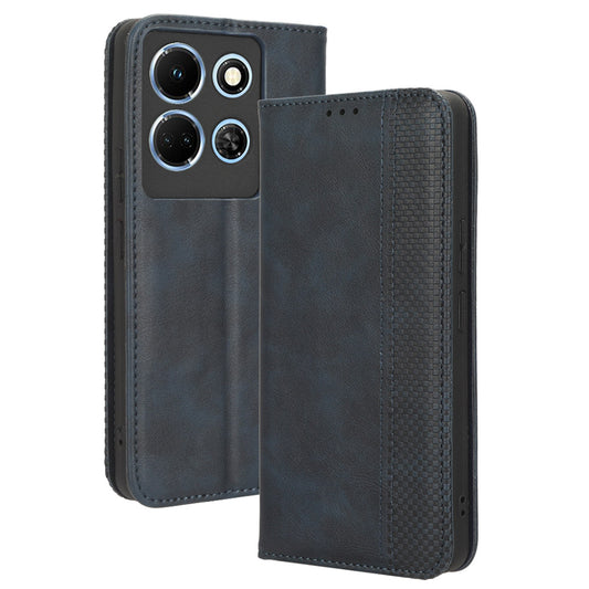 For Infinix Note 30 4G / X6833B / X6716B Magnetic Closing Phone Shell Retro PU Leather Cover Stand Wallet Shell