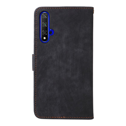 For Huawei nova 5T 4G / Honor 20 / 20S (For China) RFID Blocking Phone Case Wallet Stand PU Leather Cover with Strap