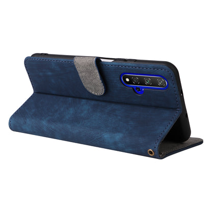 For Huawei nova 5T 4G / Honor 20 / 20S (For China) RFID Blocking Phone Case Wallet Stand PU Leather Cover with Strap