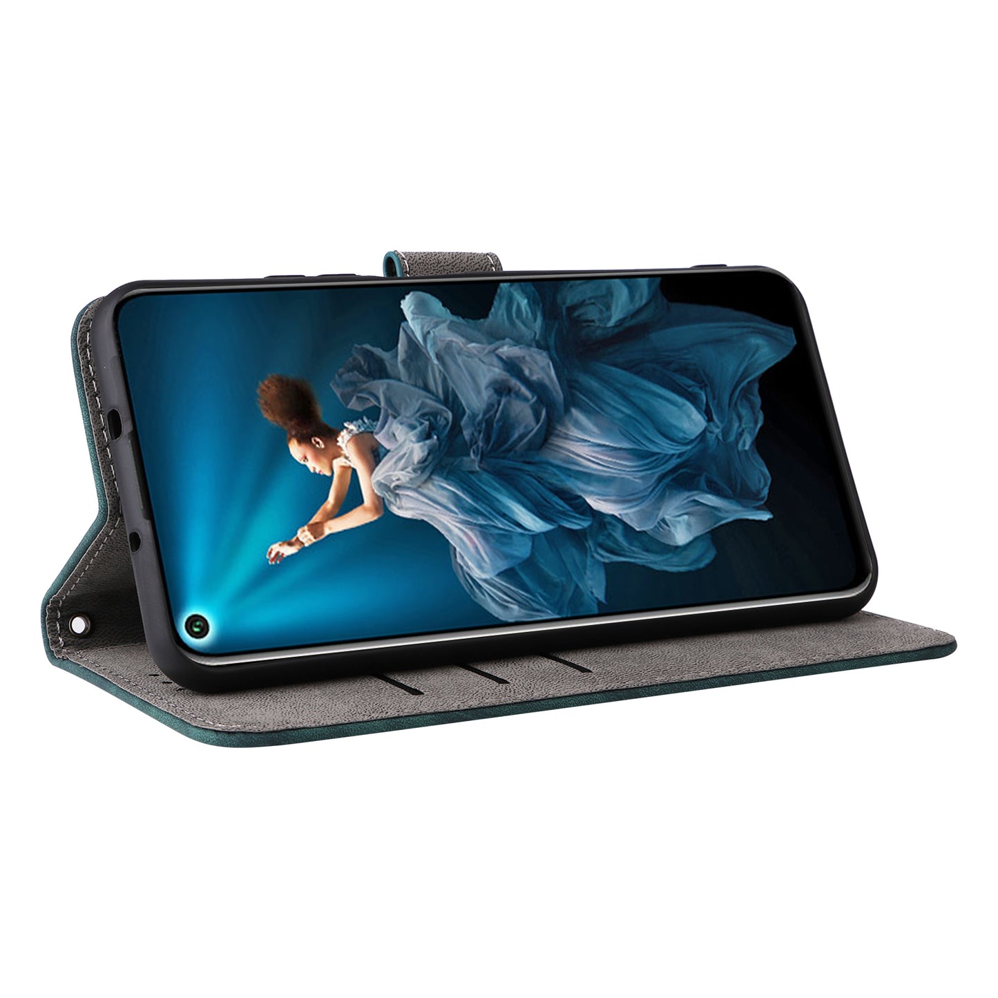 For Huawei nova 5T 4G / Honor 20 / 20S (For China) RFID Blocking Phone Case Wallet Stand PU Leather Cover with Strap