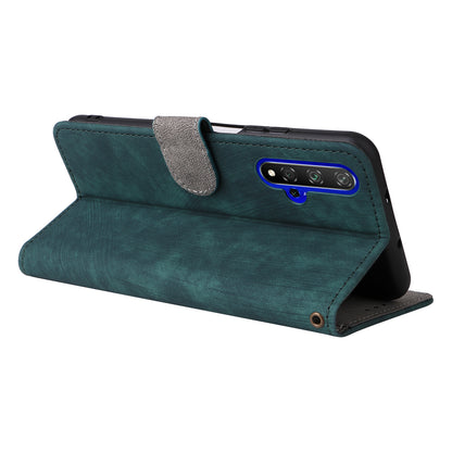 For Huawei nova 5T 4G / Honor 20 / 20S (For China) RFID Blocking Phone Case Wallet Stand PU Leather Cover with Strap