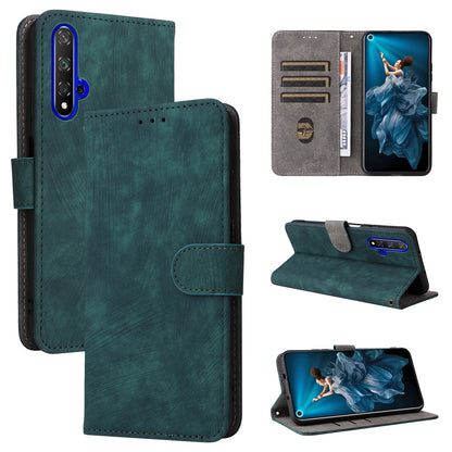 For Huawei nova 5T 4G / Honor 20 / 20S (For China) RFID Blocking Phone Case Wallet Stand PU Leather Cover with Strap