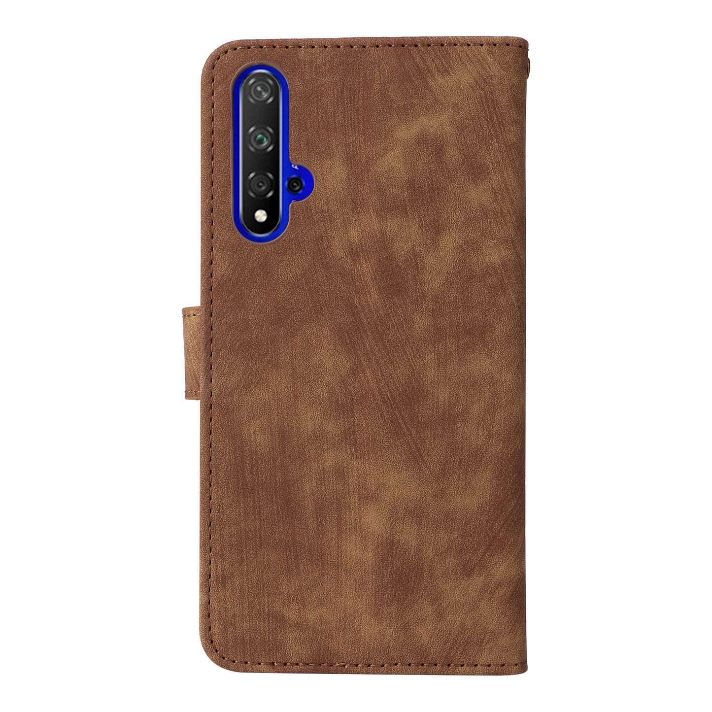 For Huawei nova 5T 4G / Honor 20 / 20S (For China) RFID Blocking Phone Case Wallet Stand PU Leather Cover with Strap