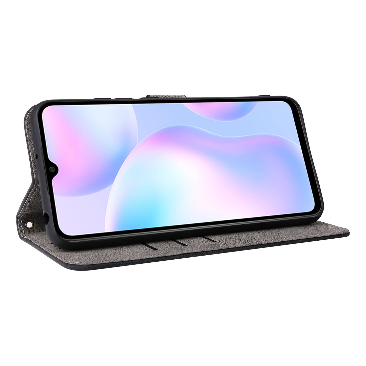 RFID Blocking Phone Case for Xiaomi Redmi 9A / 9AT / 9A Sport / 9i / 9i Sport , PU Leather Stand Flip Wallet Cover with Strap
