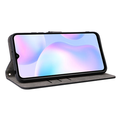 RFID Blocking Phone Case for Xiaomi Redmi 9A / 9AT / 9A Sport / 9i / 9i Sport , PU Leather Stand Flip Wallet Cover with Strap