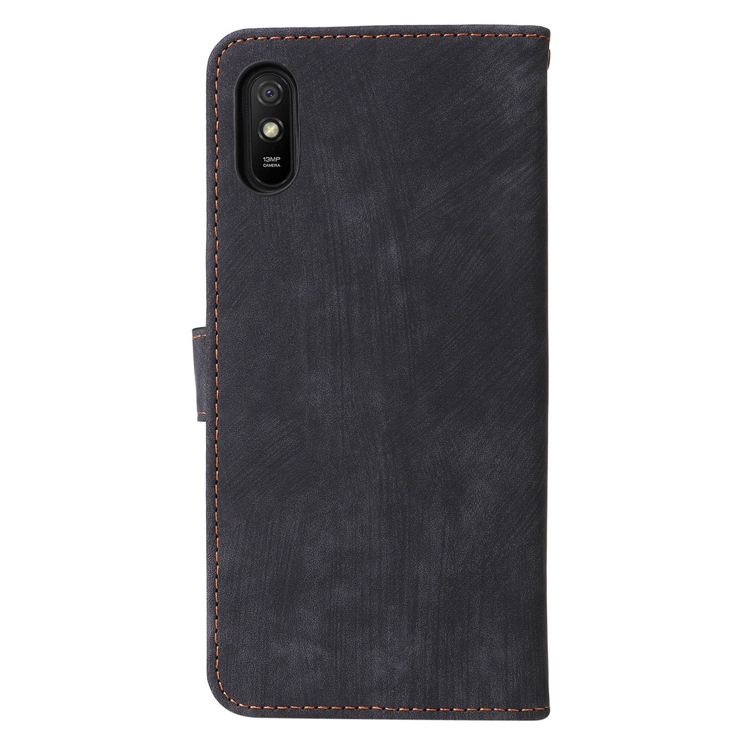 RFID Blocking Phone Case for Xiaomi Redmi 9A / 9AT / 9A Sport / 9i / 9i Sport , PU Leather Stand Flip Wallet Cover with Strap