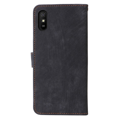 RFID Blocking Phone Case for Xiaomi Redmi 9A / 9AT / 9A Sport / 9i / 9i Sport , PU Leather Stand Flip Wallet Cover with Strap