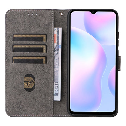 RFID Blocking Phone Case for Xiaomi Redmi 9A / 9AT / 9A Sport / 9i / 9i Sport , PU Leather Stand Flip Wallet Cover with Strap