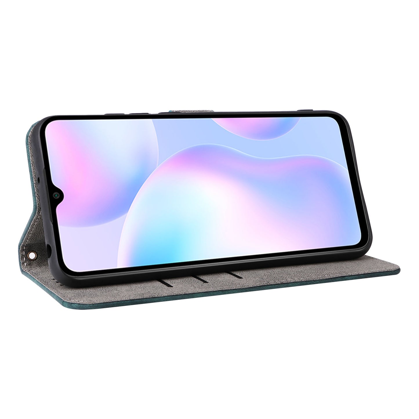 RFID Blocking Phone Case for Xiaomi Redmi 9A / 9AT / 9A Sport / 9i / 9i Sport , PU Leather Stand Flip Wallet Cover with Strap