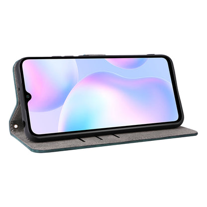 RFID Blocking Phone Case for Xiaomi Redmi 9A / 9AT / 9A Sport / 9i / 9i Sport , PU Leather Stand Flip Wallet Cover with Strap