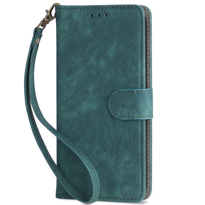 RFID Blocking Phone Case for Xiaomi Redmi 9A / 9AT / 9A Sport / 9i / 9i Sport , PU Leather Stand Flip Wallet Cover with Strap