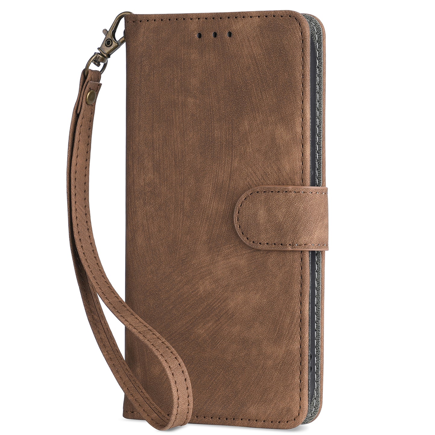 RFID Blocking Phone Case for Xiaomi Redmi 9A / 9AT / 9A Sport / 9i / 9i Sport , PU Leather Stand Flip Wallet Cover with Strap