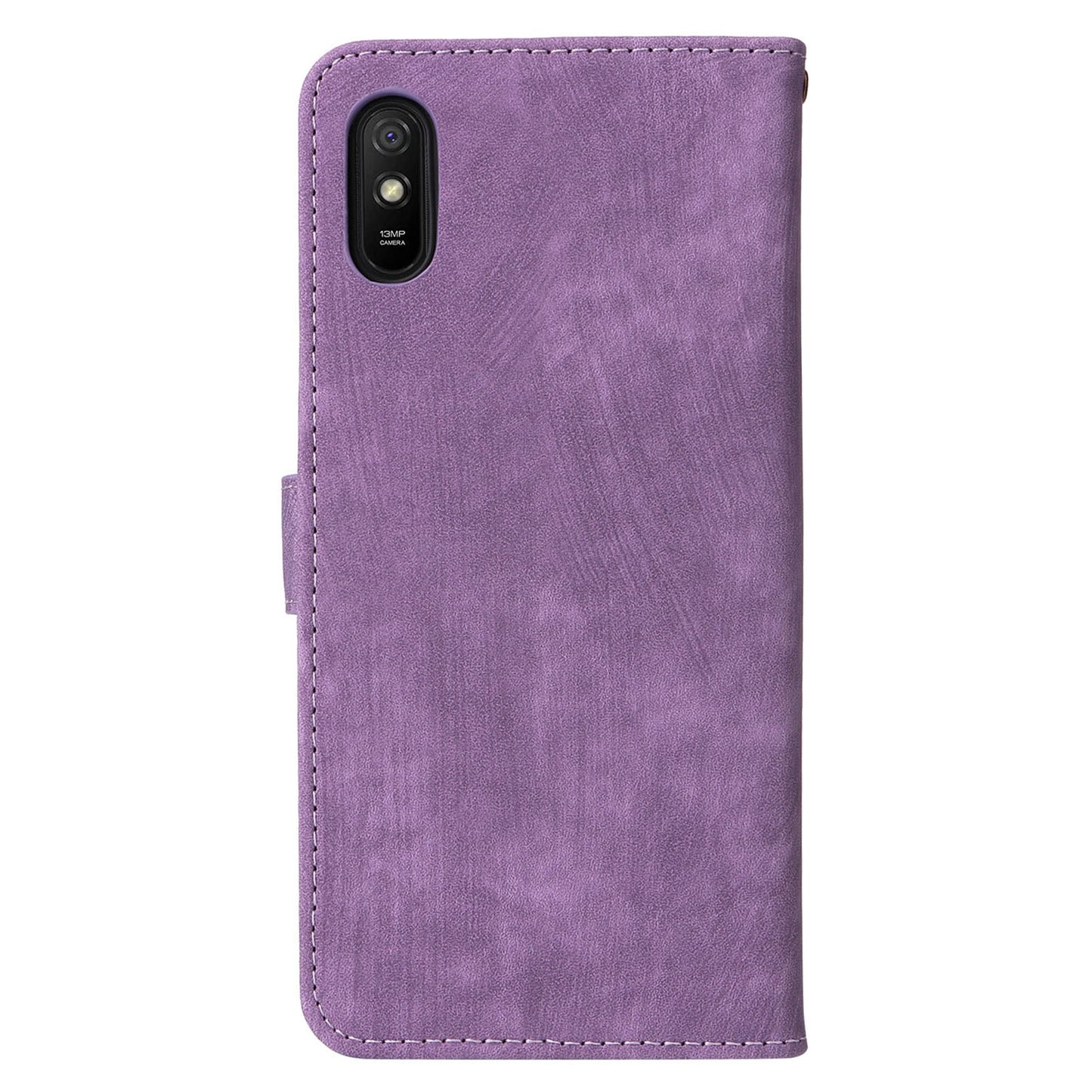 RFID Blocking Phone Case for Xiaomi Redmi 9A / 9AT / 9A Sport / 9i / 9i Sport , PU Leather Stand Flip Wallet Cover with Strap
