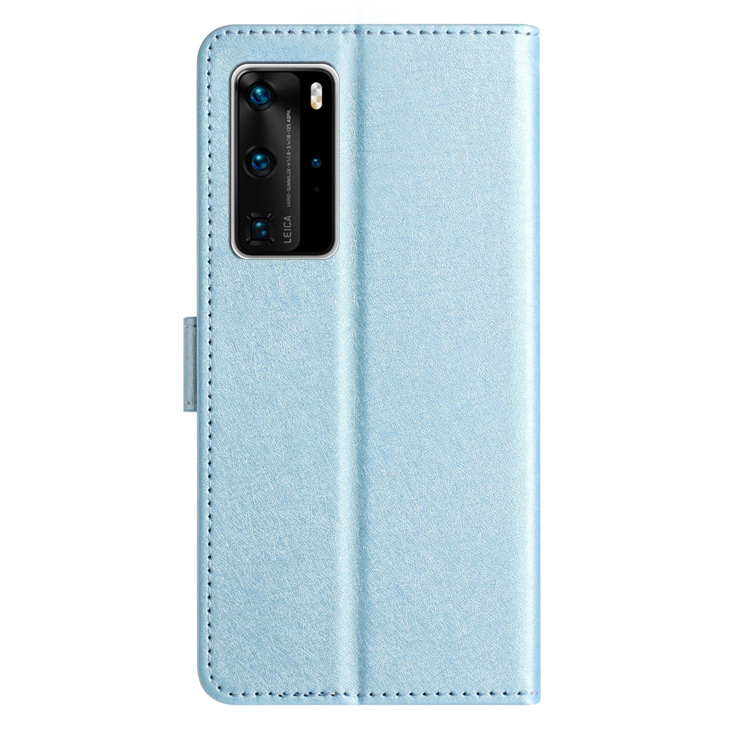 For Huawei P40 Pro Wallet Phone Case PU Leather Silk Texture Stand Protective Cover with Strap