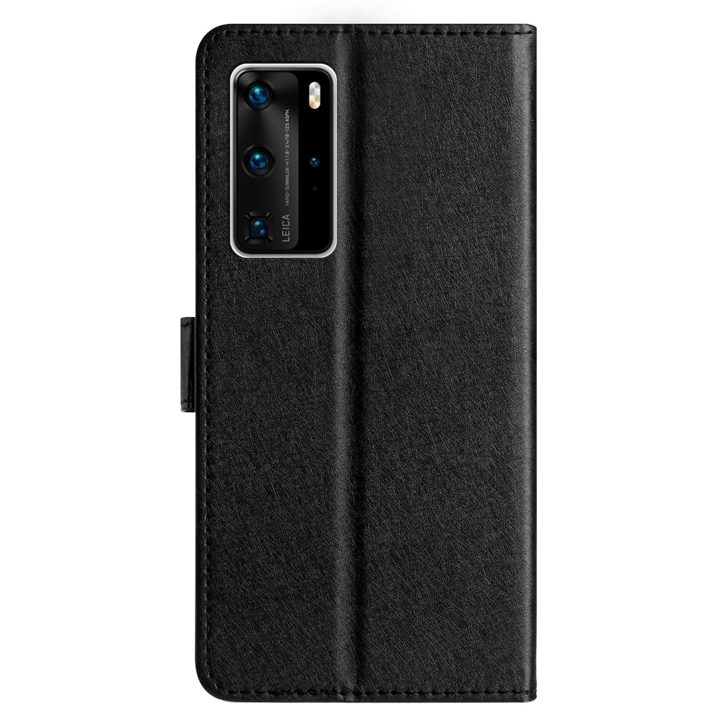 For Huawei P40 Pro Wallet Phone Case PU Leather Silk Texture Stand Protective Cover with Strap