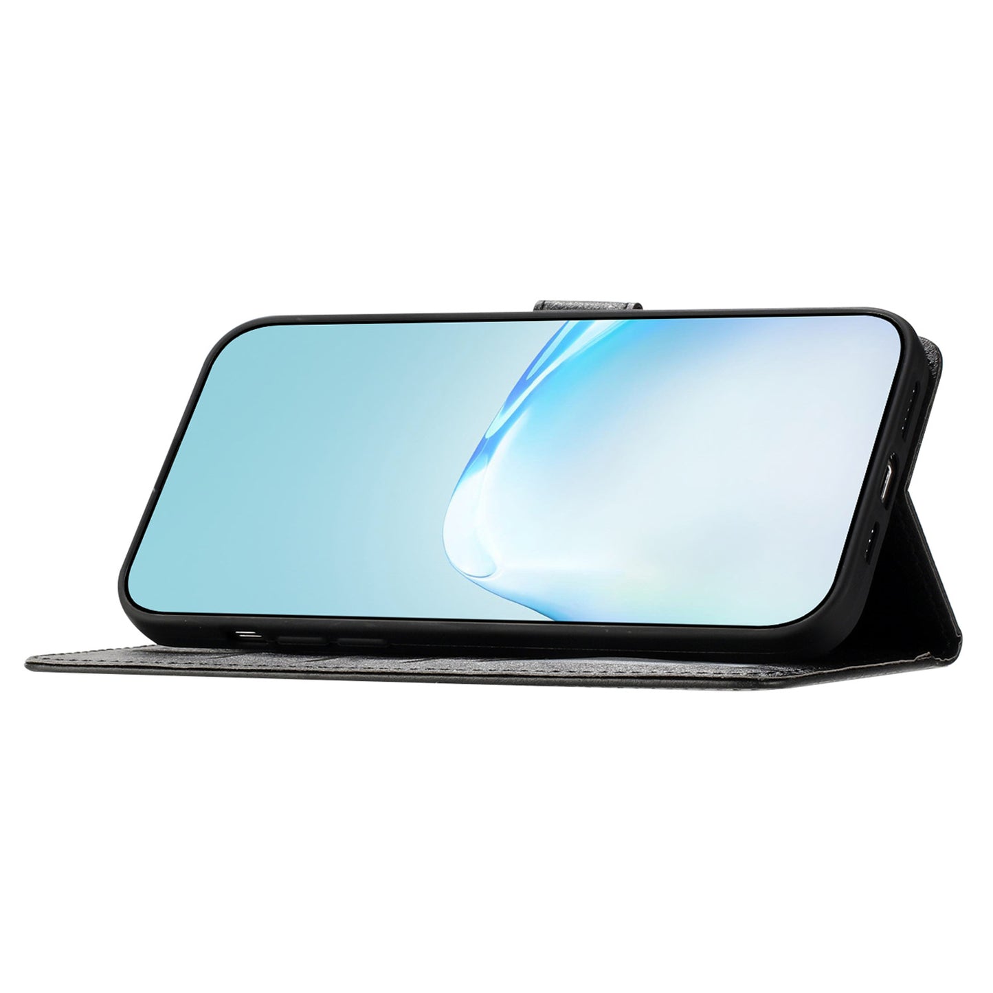 For Huawei P40 Pro Wallet Phone Case PU Leather Silk Texture Stand Protective Cover with Strap