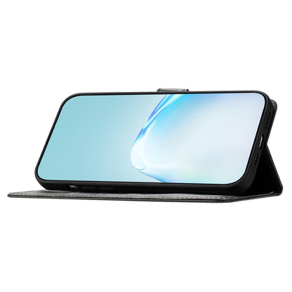 For Huawei P40 Pro Wallet Phone Case PU Leather Silk Texture Stand Protective Cover with Strap