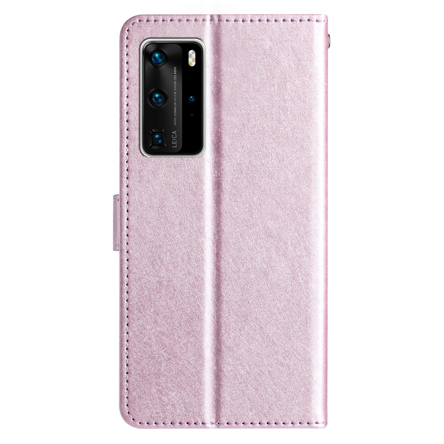 For Huawei P40 Pro Wallet Phone Case PU Leather Silk Texture Stand Protective Cover with Strap