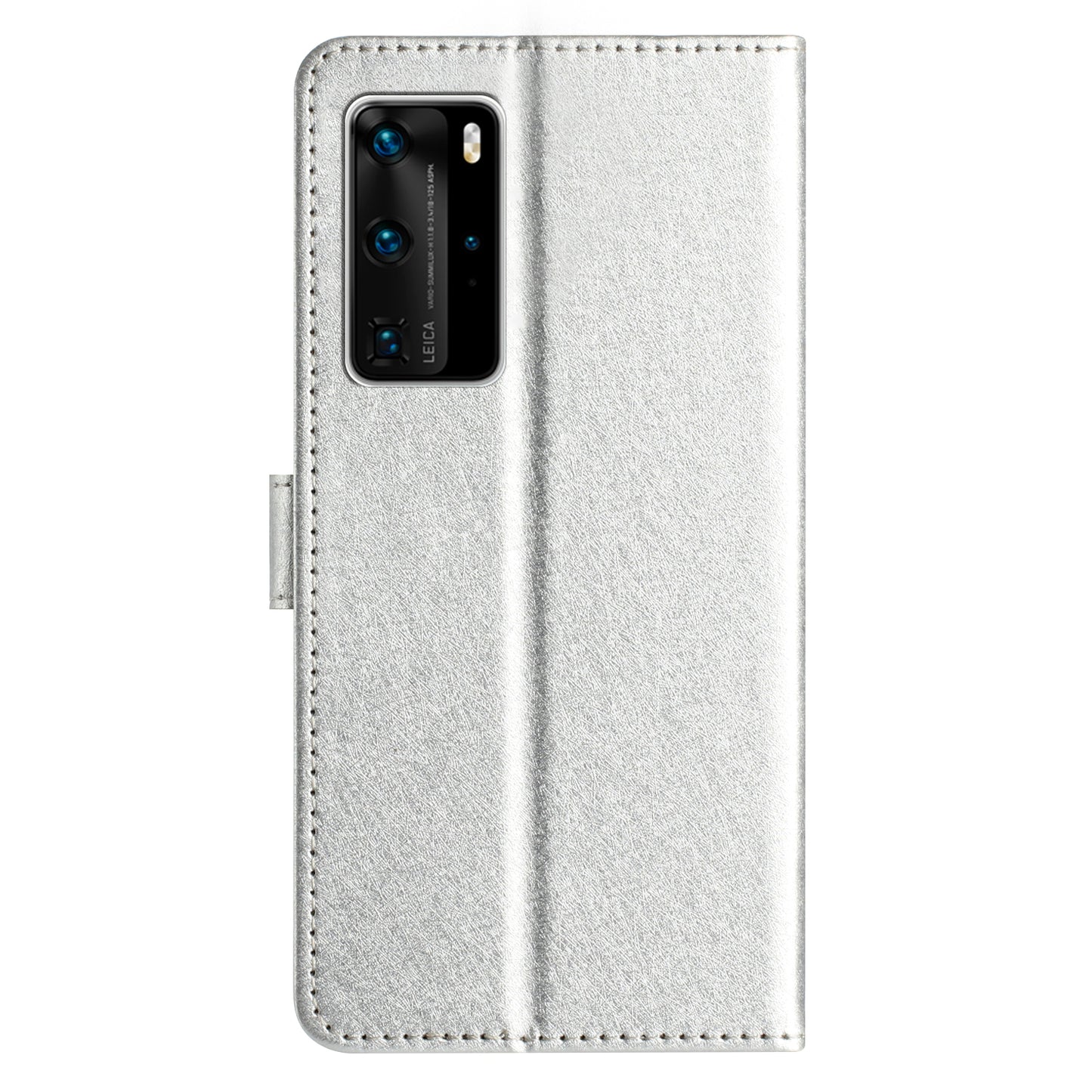 For Huawei P40 Pro Wallet Phone Case PU Leather Silk Texture Stand Protective Cover with Strap