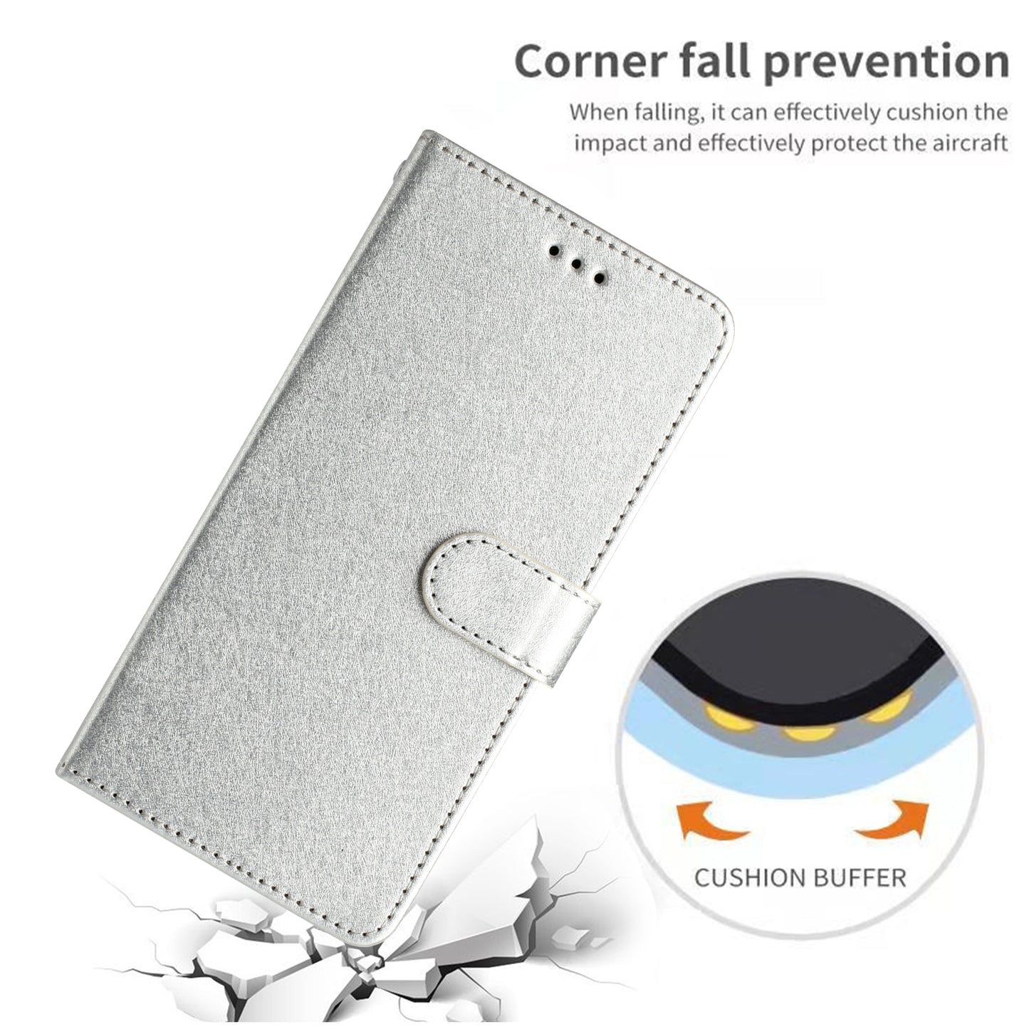 For Huawei P40 Pro Wallet Phone Case PU Leather Silk Texture Stand Protective Cover with Strap