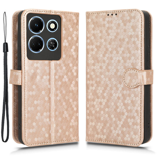 For Infinix Note 30 4G Dot Imprinted PU Leather Stand Case Wallet Phone Cover