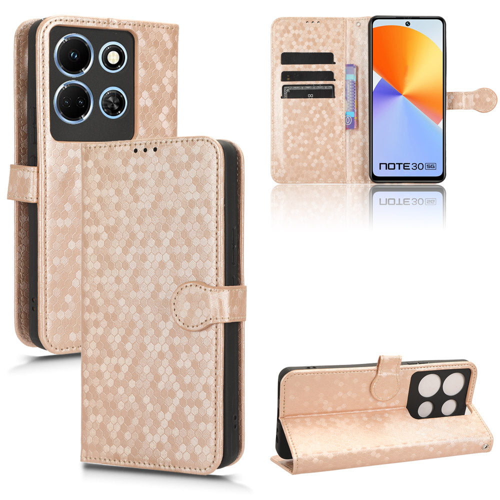 For Infinix Note 30 4G Dot Imprinted PU Leather Stand Case Wallet Phone Cover