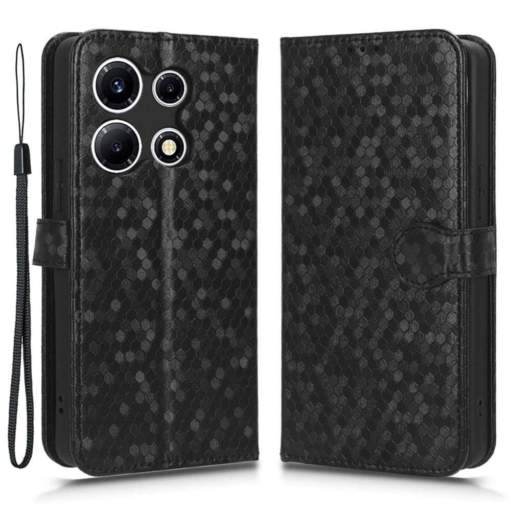 For Infinix Note 30 VIP 5G Phone Wallet Case Dot Imprinted Stand PU Leather Cover