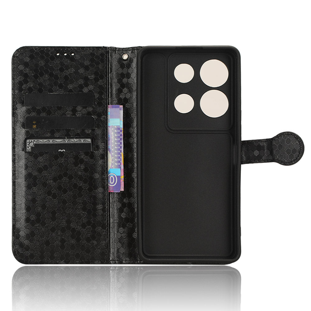 For Infinix Note 30 VIP 5G Phone Wallet Case Dot Imprinted Stand PU Leather Cover
