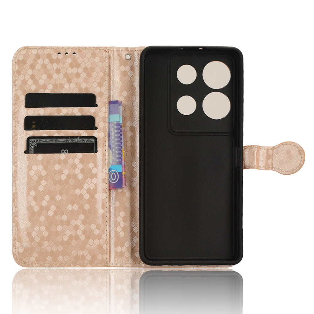 For Infinix Note 30 VIP 5G Phone Wallet Case Dot Imprinted Stand PU Leather Cover
