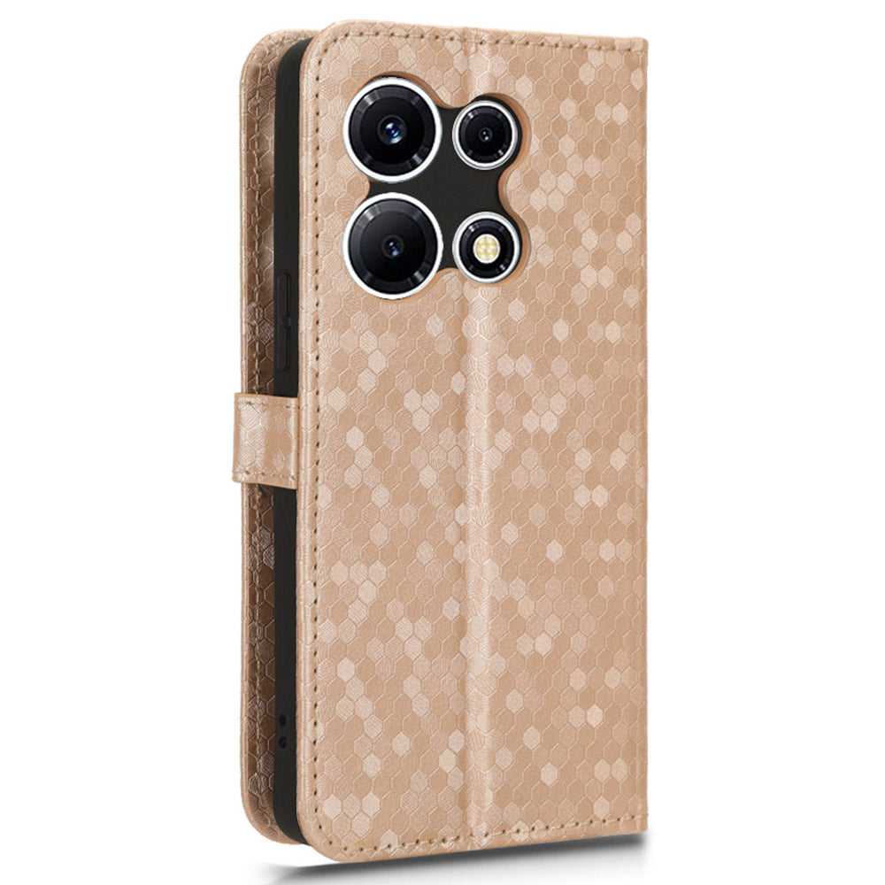 For Infinix Note 30 VIP 5G Phone Wallet Case Dot Imprinted Stand PU Leather Cover