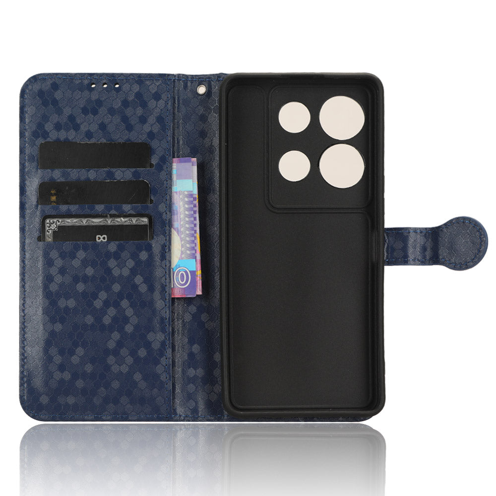 For Infinix Note 30 VIP 5G Phone Wallet Case Dot Imprinted Stand PU Leather Cover