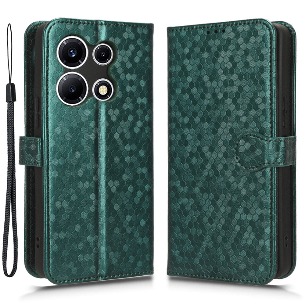 For Infinix Note 30 VIP 5G Phone Wallet Case Dot Imprinted Stand PU Leather Cover