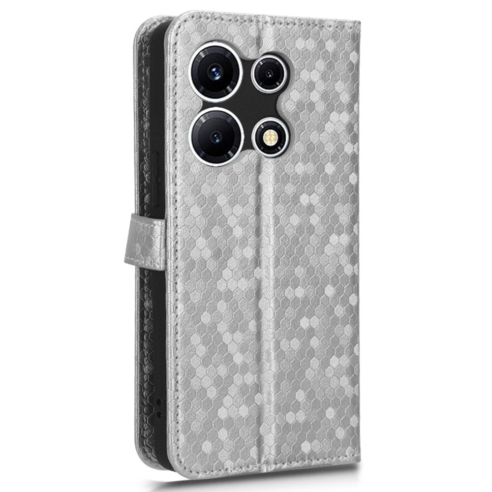 For Infinix Note 30 VIP 5G Phone Wallet Case Dot Imprinted Stand PU Leather Cover