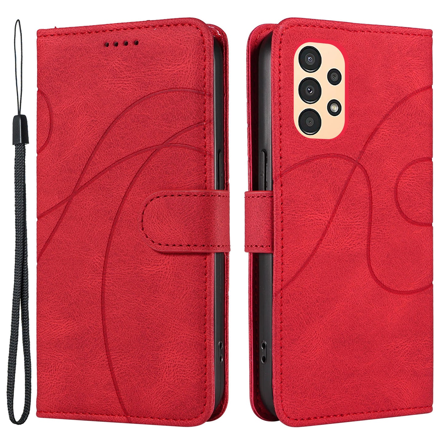 For Samsung Galaxy A13 4G / 5G Wallet Phone Cover PU Leather Imprinted Line Case with Stand