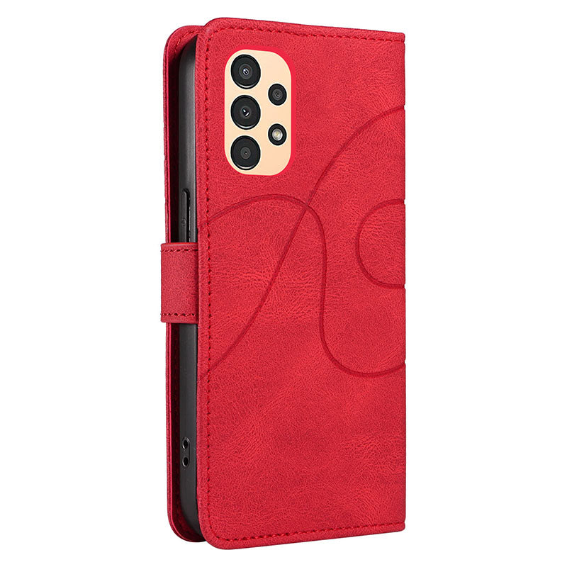 For Samsung Galaxy A13 4G / 5G Wallet Phone Cover PU Leather Imprinted Line Case with Stand