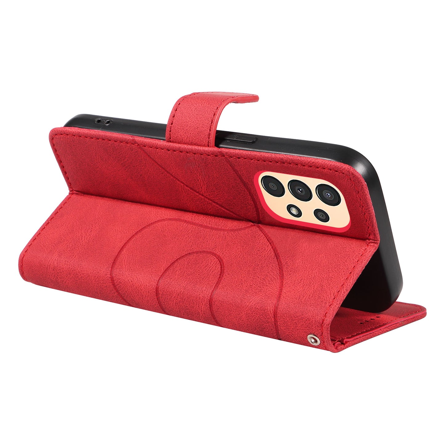 For Samsung Galaxy A13 4G / 5G Wallet Phone Cover PU Leather Imprinted Line Case with Stand