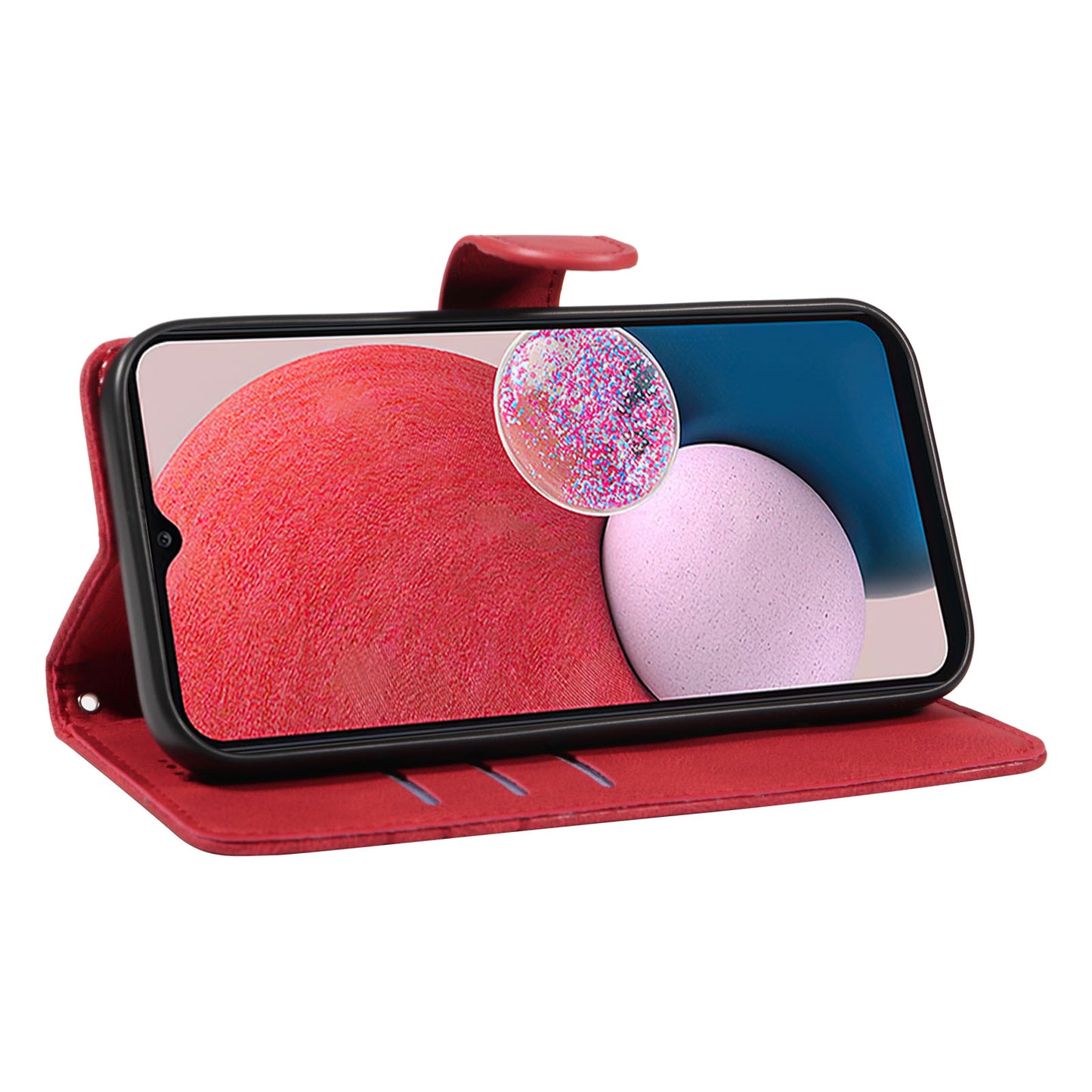 For Samsung Galaxy A13 4G / 5G Wallet Phone Cover PU Leather Imprinted Line Case with Stand