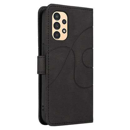 For Samsung Galaxy A13 4G / 5G Wallet Phone Cover PU Leather Imprinted Line Case with Stand
