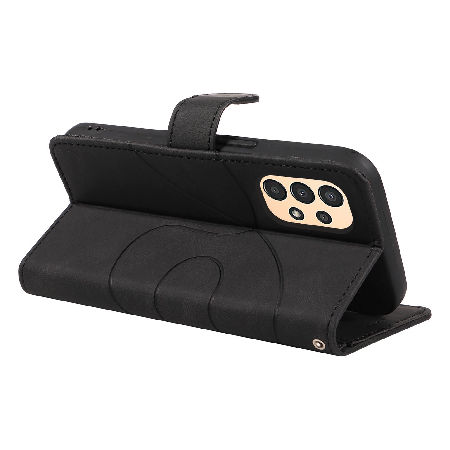 For Samsung Galaxy A13 4G / 5G Wallet Phone Cover PU Leather Imprinted Line Case with Stand