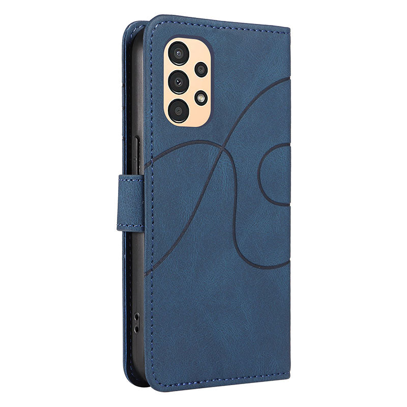 For Samsung Galaxy A13 4G / 5G Wallet Phone Cover PU Leather Imprinted Line Case with Stand