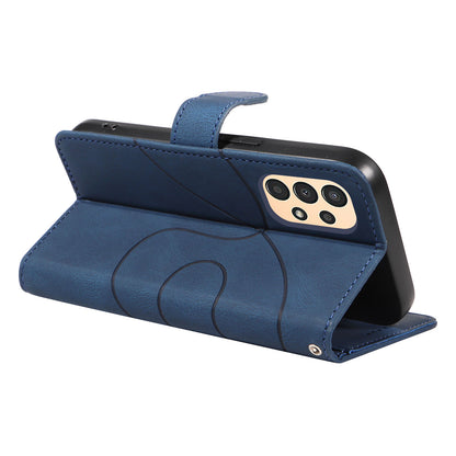 For Samsung Galaxy A13 4G / 5G Wallet Phone Cover PU Leather Imprinted Line Case with Stand