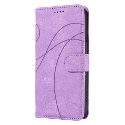 For Samsung Galaxy A13 4G / 5G Wallet Phone Cover PU Leather Imprinted Line Case with Stand
