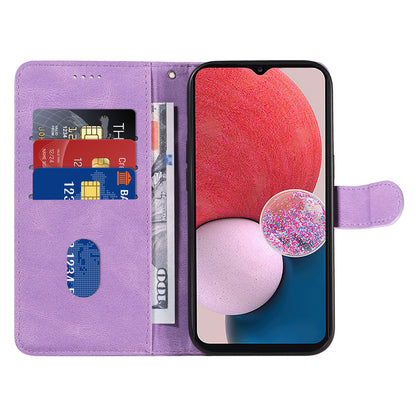For Samsung Galaxy A13 4G / 5G Wallet Phone Cover PU Leather Imprinted Line Case with Stand