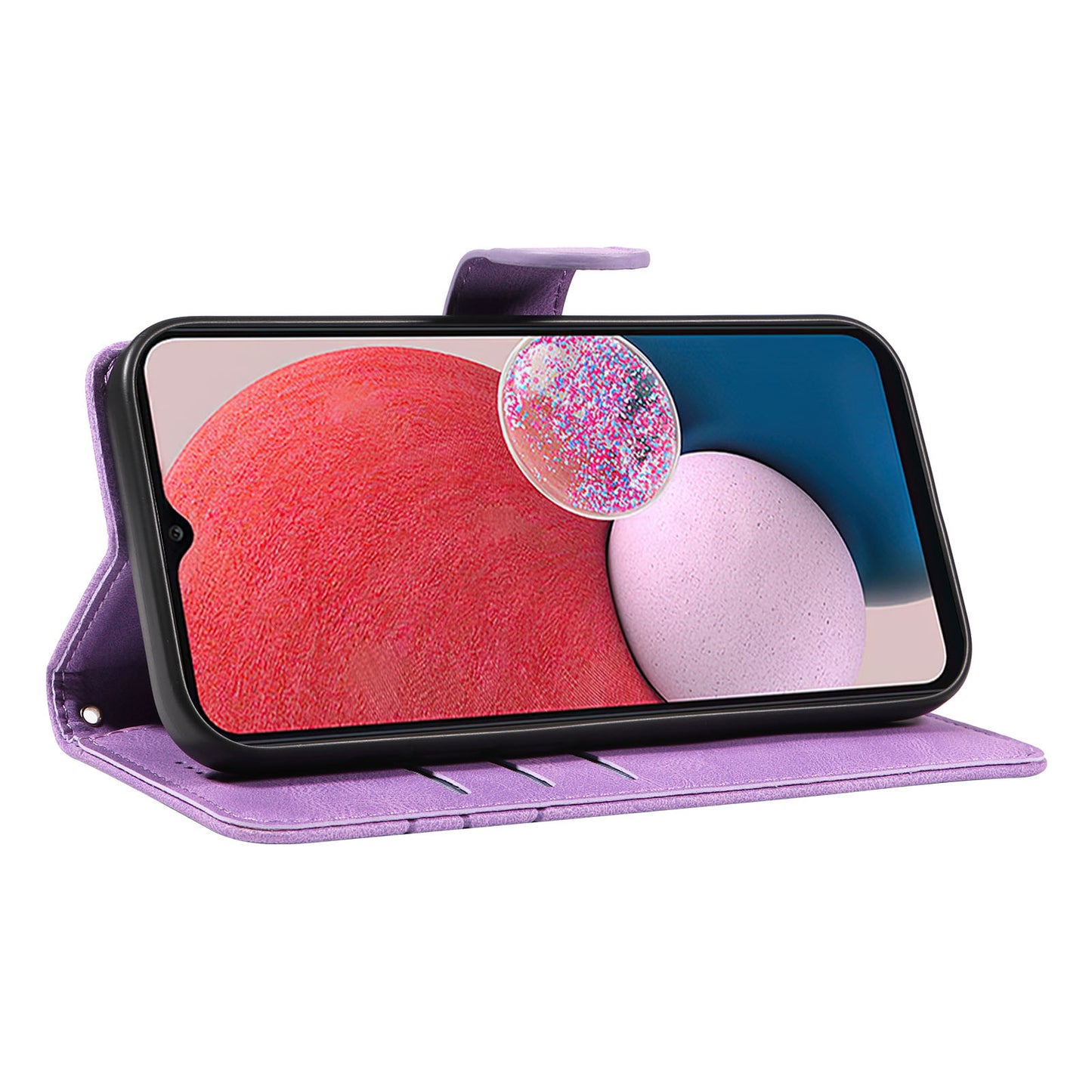 For Samsung Galaxy A13 4G / 5G Wallet Phone Cover PU Leather Imprinted Line Case with Stand