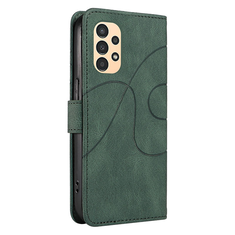 For Samsung Galaxy A13 4G / 5G Wallet Phone Cover PU Leather Imprinted Line Case with Stand