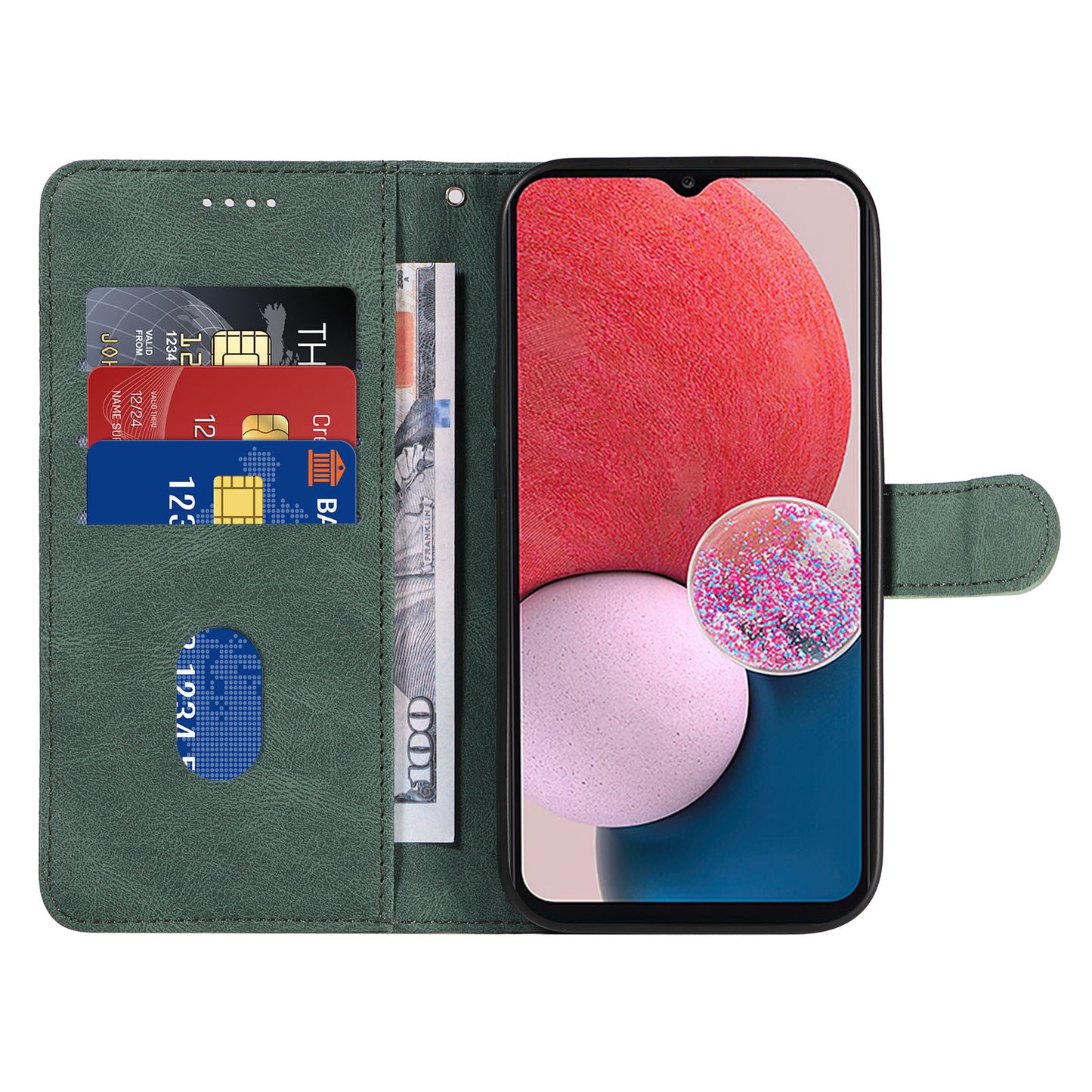 For Samsung Galaxy A13 4G / 5G Wallet Phone Cover PU Leather Imprinted Line Case with Stand