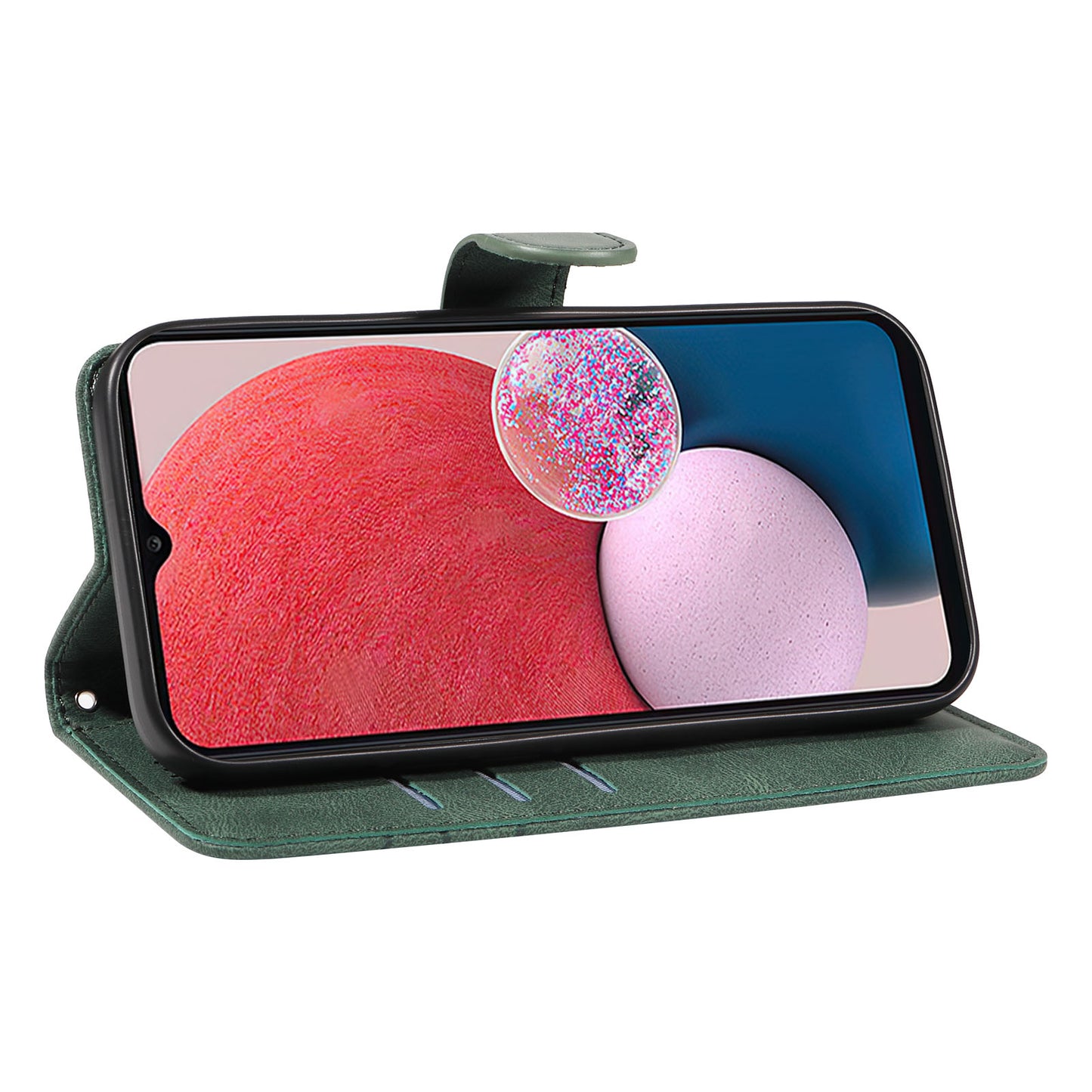 For Samsung Galaxy A13 4G / 5G Wallet Phone Cover PU Leather Imprinted Line Case with Stand