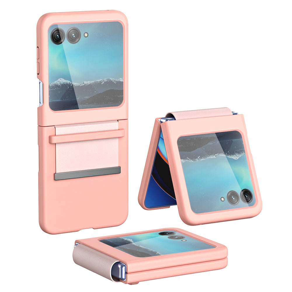 For Motorola Razr 40 Ultra 5G PU Leather + Hard PC Phone Case Retractable Strap Hinge Protection Cover