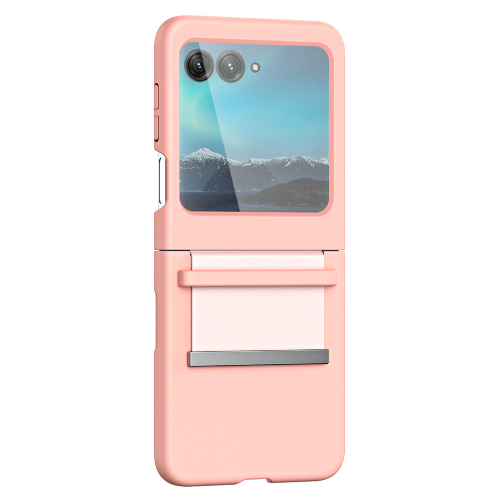 For Motorola Razr 40 Ultra 5G PU Leather + Hard PC Phone Case Retractable Strap Hinge Protection Cover